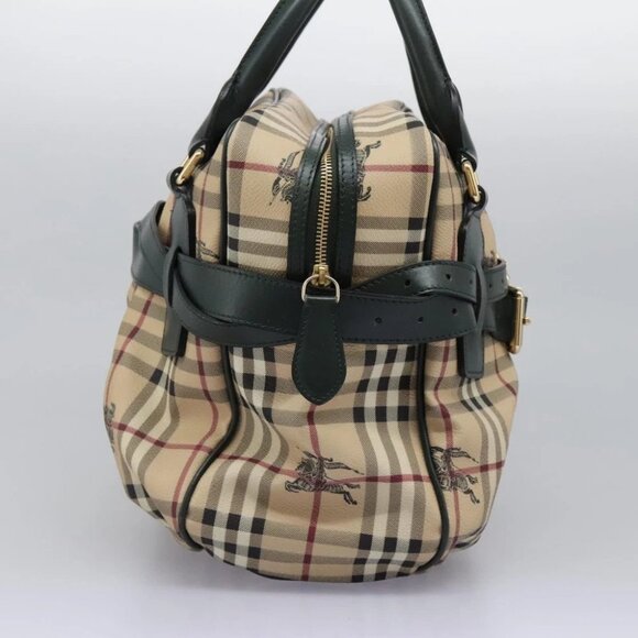 BURBERRY Nova Check Hand Bag PVC Beige Gold Auth - Picture 16 of 16